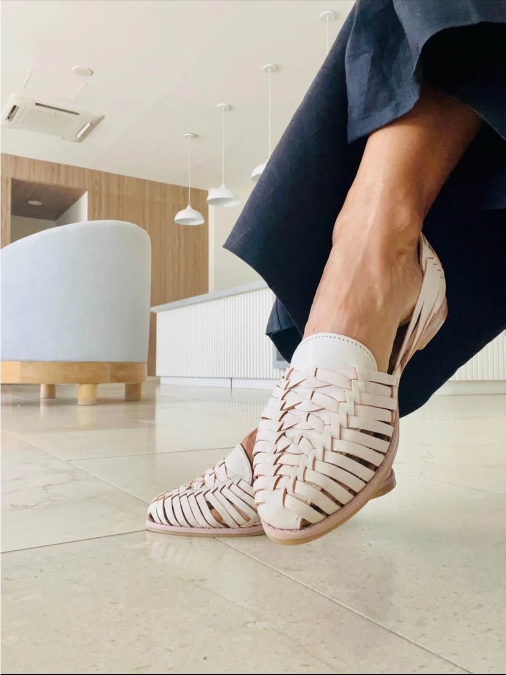 Huarache Woven Leather Flats